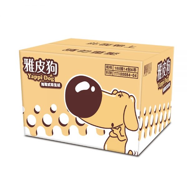 YapeeDog雅皮狗抽取式衛生紙100抽14包6袋/箱(84包)：圖片 7