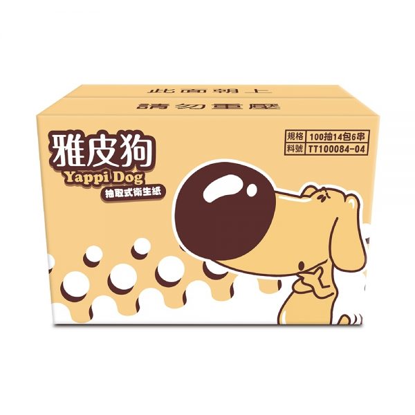 YapeeDog雅皮狗抽取式衛生紙100抽14包6袋/箱(84包)：圖片 8